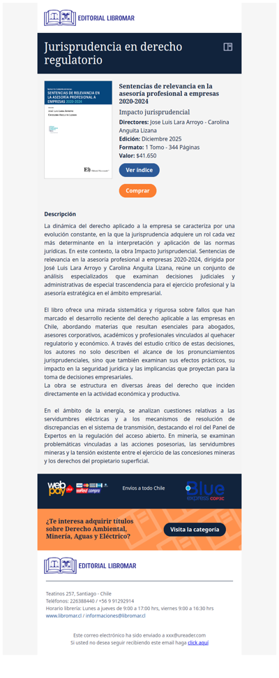 Sentencias de relevancia en la asesoría profesional a empresas 2020-2024 (José Luis Lara A. - Carolina Anguita L.)