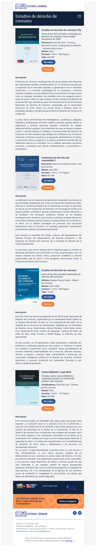Estudios de derecho de consumo VIII - (Erika Isler S. – Francisca Barrientos C. – Rodrigo Barcia L. – Sebastián Bozzo H.)