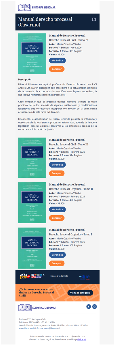 Manual de Derecho Procesal - Derecho Procesal Civil - Tomo IV (Mario Casarino V.)