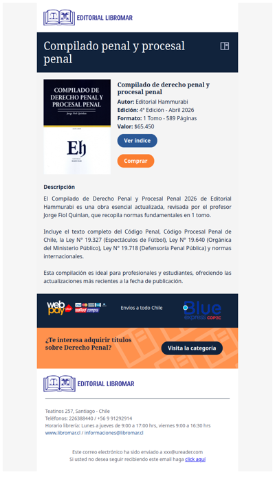 Compilado de derecho penal y procesal penal (Editorial Hammurabi - Jorge Fiol Q)