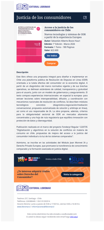 Acceso a la justicia de los consumidores en Chile - Nuevas tecnologías y sistemas de ODR a partir de la experiencia Europea (Sebastián Alberto Bozzo H.)