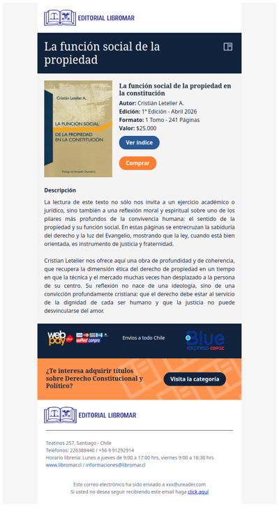 La función social de la propiedad en la constitución (Cristián Letelier A.)