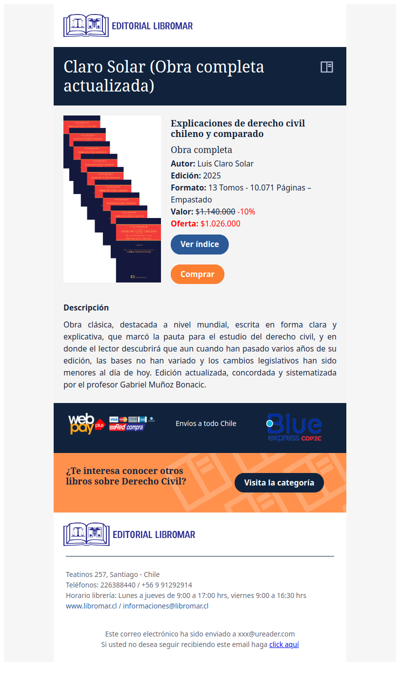 Explicaciones de derecho civil chileno y comparado - Obra completa (Luis Claro S.)