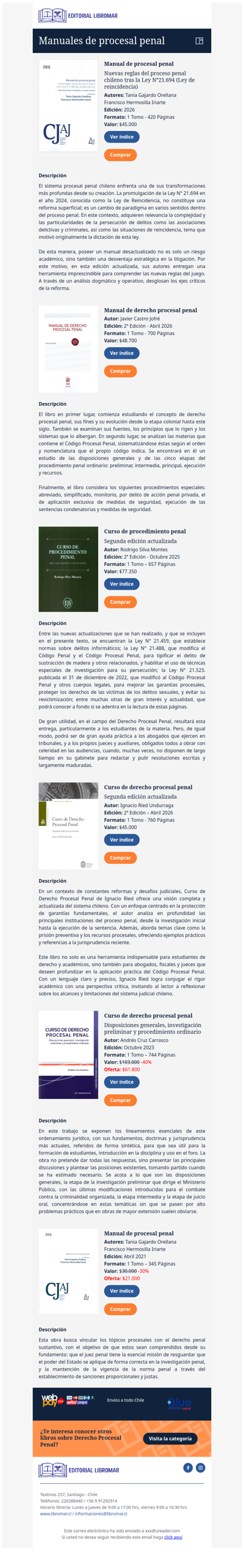 Manual de procesal penal - Nuevas reglas del proceso penal chileno tras la Ley N°21.694 (Ley de reincidencia) (Tania Gajardo O.)