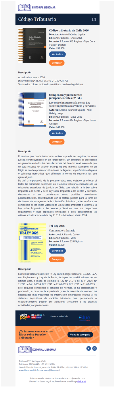 Código tributario de Chile 2026 Tirant lo Blanch (Antonio Faúndez U.)