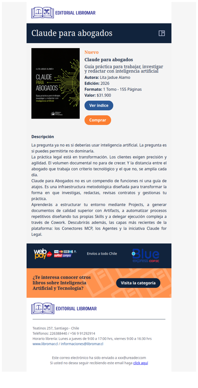 Claude para abogados - Guía práctica para trabajar, investigar y redactar con inteligencia artificial (Lita Jadue A.)