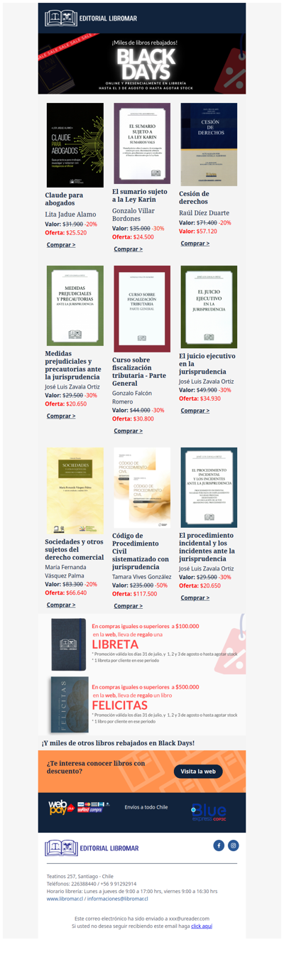 ¡Último día de Black Days en libros jurídicos y contables! Pocas horas, muchos descuentos 🏃📚