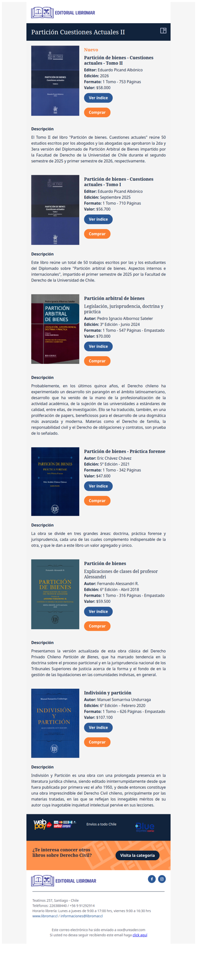 Partición de Bienes - Cuestiones Actuales - Tomo II (Eduardo Picand A.)