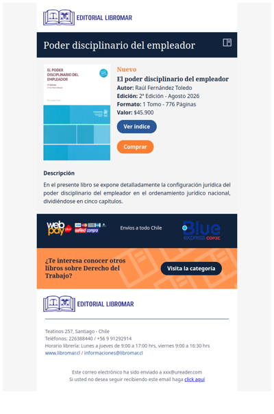 El Poder Disciplinario del Empleador - 2ª Edición (Raúl Fernández T.)