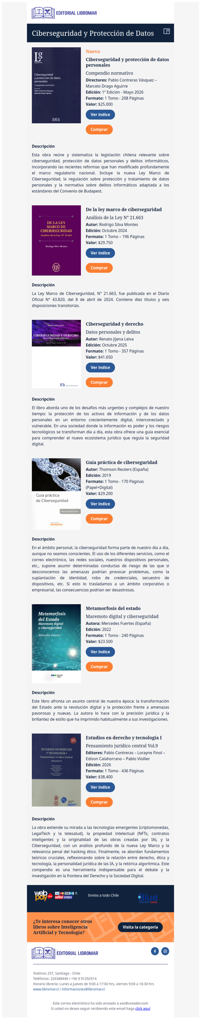 Ciberseguridad y Protección de Datos Personales - Compendio Normativo (Pablo Contreras V. – Marcelo Drago A.)