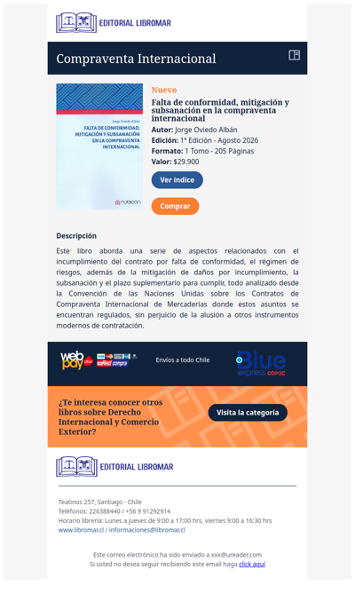 Falta de Conformidad, Mitigación y Subsanación en la Compraventa Internacional (Jorge Oviedo A.)