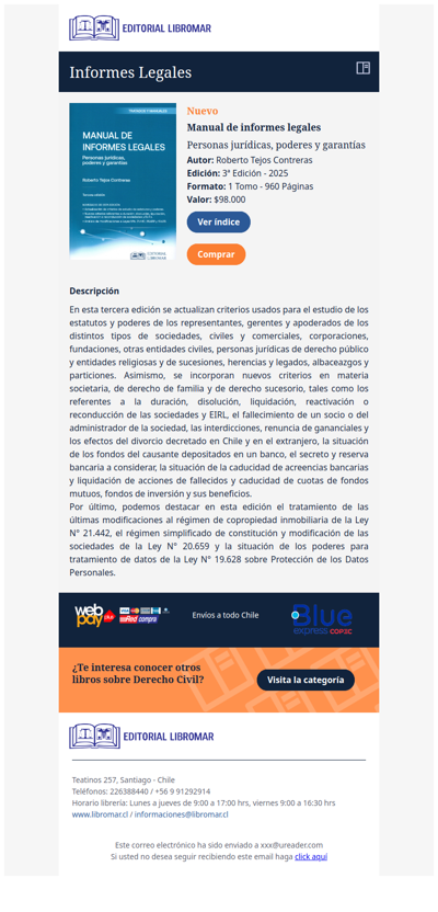 Manual de Informes Legales - Personas Jurídicas, Poderes y Garantías (Roberto Tejos C.)