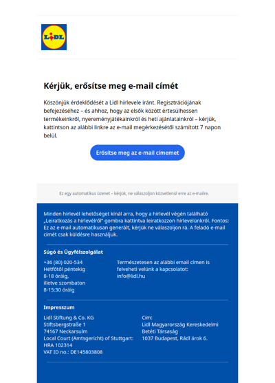 Kérjük, erősítse meg e-mail címét!