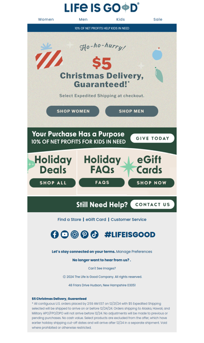 $5 Christmas Delivery, Guaranteed!