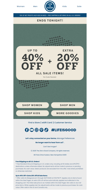 LAST DAY: 40% Off + 20% Off