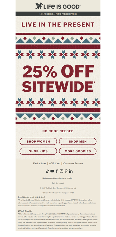 25%. Off. Everything.