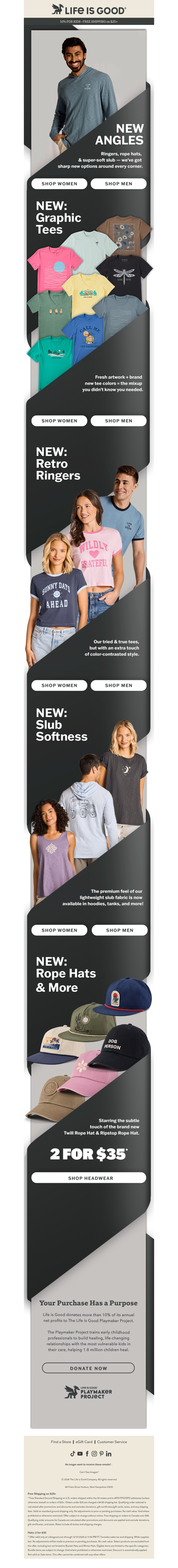 NEW Hats, NEW Ringers, NEW Slub...