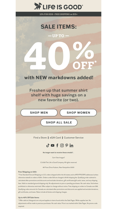NEW Markdowns: Up to 40% OFF Sale Items 🔥