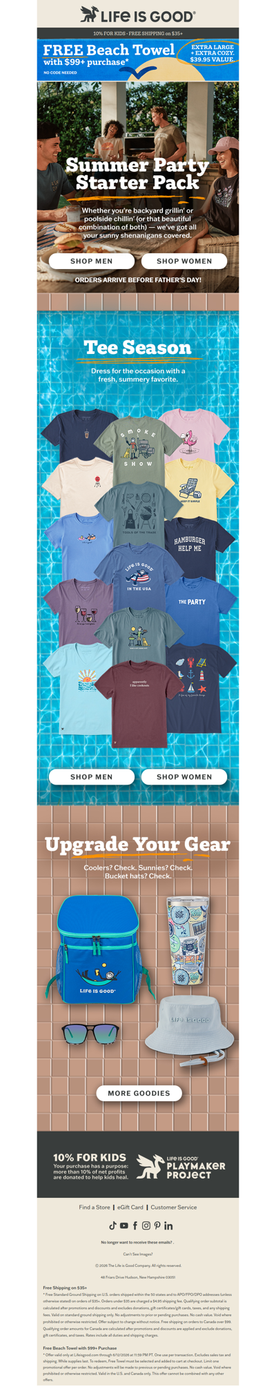 Pool Parties. Barbecues. T-Shirts.