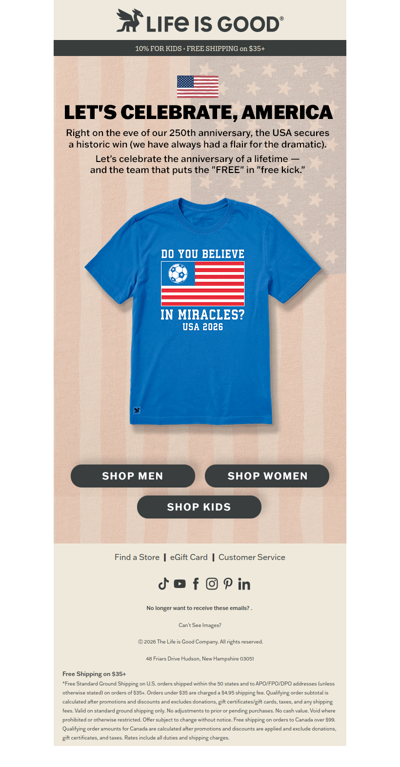 The best July 4th gift? A USA WIN!