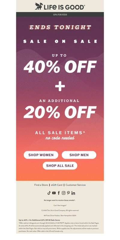 ENDS TONIGHT: Sale on Sale! 💥