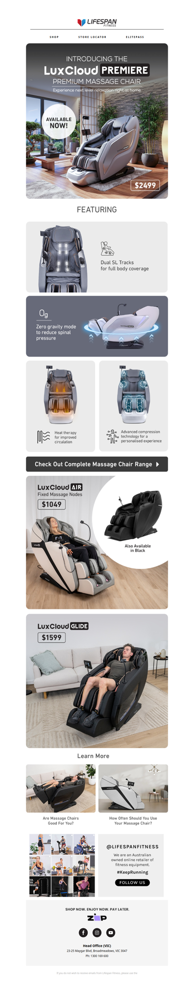 Elevate your everyday recovery with the new LuxCloud Premiere