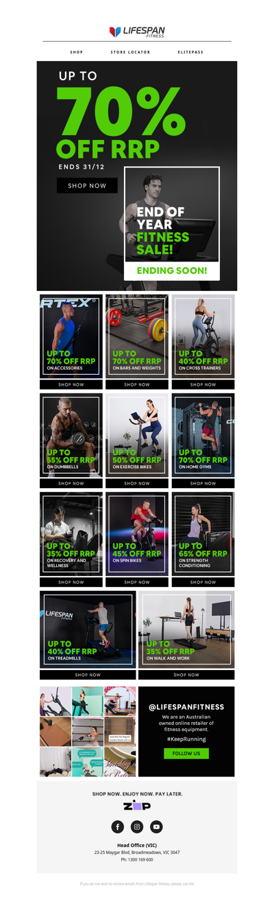 End of year deals end soon! Hurry - save on treadmills, cross trainers, dumbbells and more!