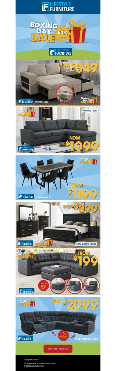 Boxing Day Furniture Sale – Prices Knocked Out