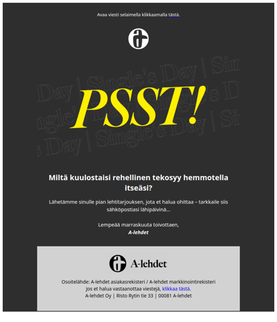 ⏰ Psst, tarjous tulossa!