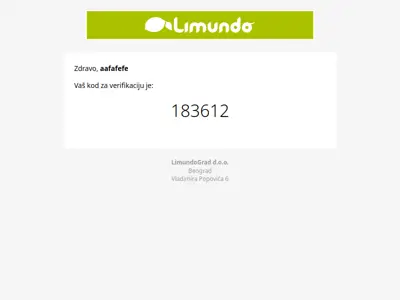 Limundo: E-mail verifikacija