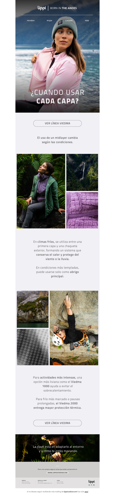 Cómo usar cada capa