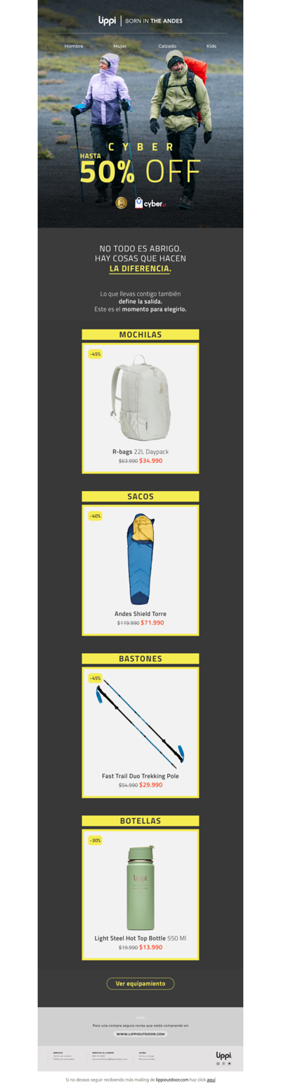 Te acompañamos en tu próxima aventura. Hasta 50% off