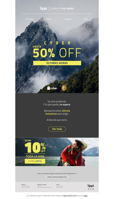 Últimas horas de Cyber! Aprovecha hasta 50% off