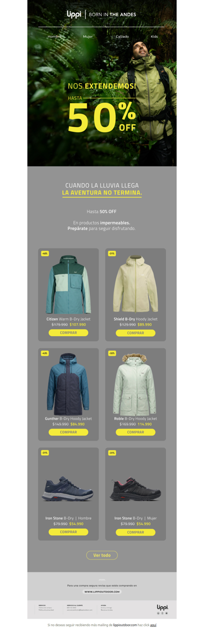 Prepárate para la lluvia con nuestros impermeables: hasta 50% OFF!