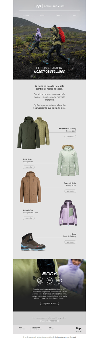 El clima cambia. B-Dry responde.