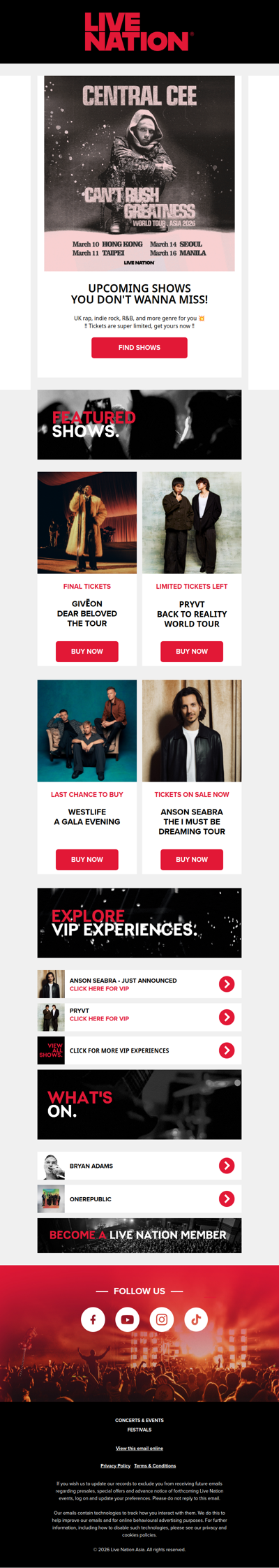 FINAL TICKETS TO GIVĒON, PRYVT, WESTLIFE + MORE 🚨