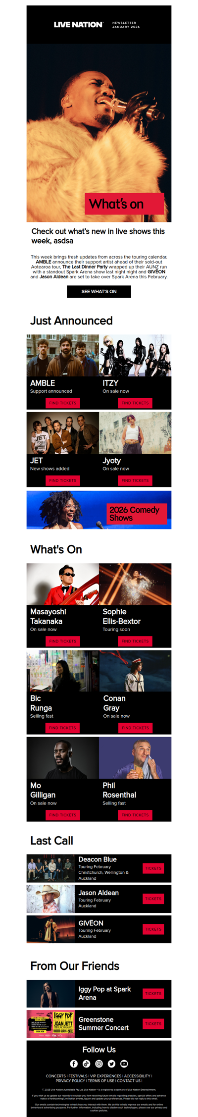 This week’s lineup: AMBLE, GIVĒON, Jason Aldean & many more