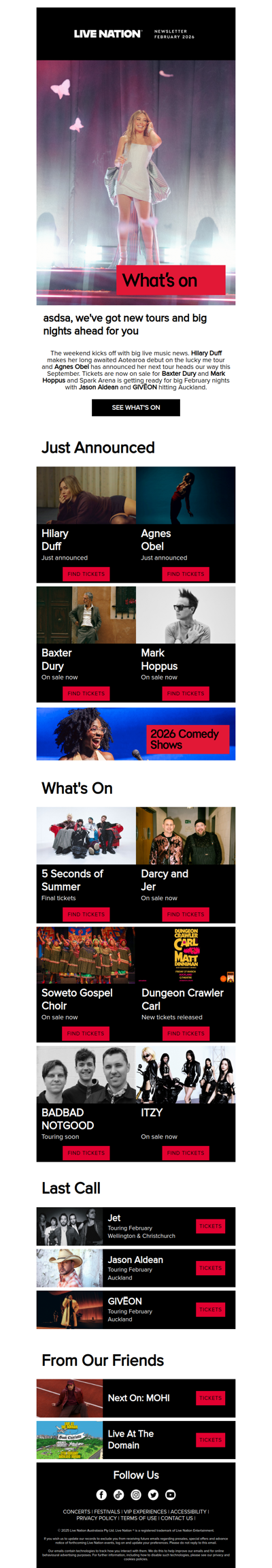 This week’s lineup: Hilary Duff, Agnes Obel, Baxter Dury & many more