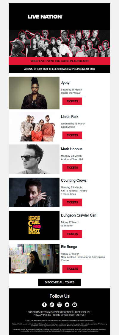 Live shows happening in Auckland this month!