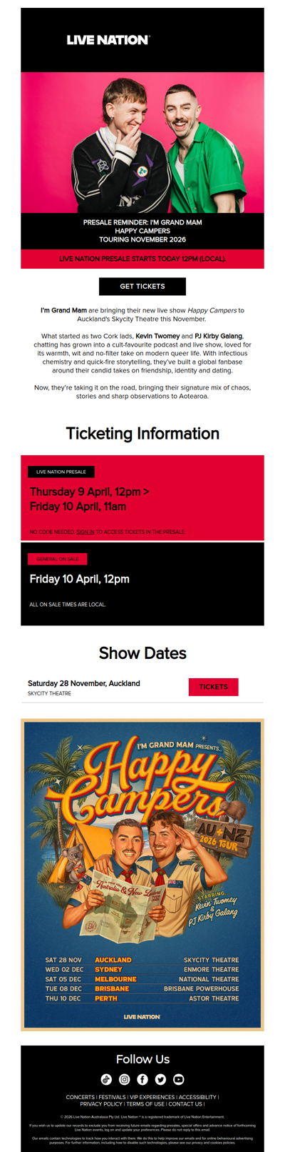 PRESALE REMINDER: I'm Grand Mam are heading to Aotearoa this November!