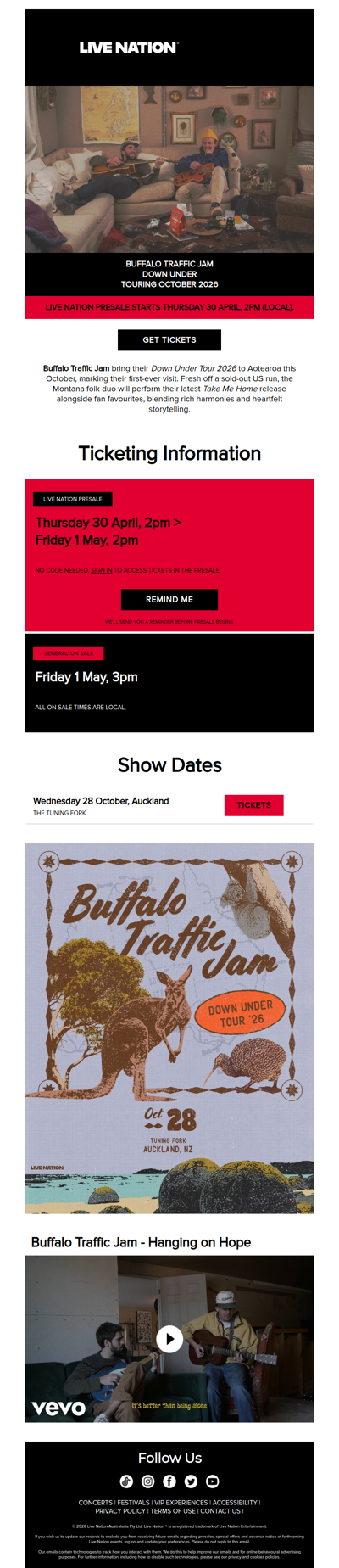 Buffalo Traffic Jam are bringing the Down Under 2026 Tour to Aotearoa this October!