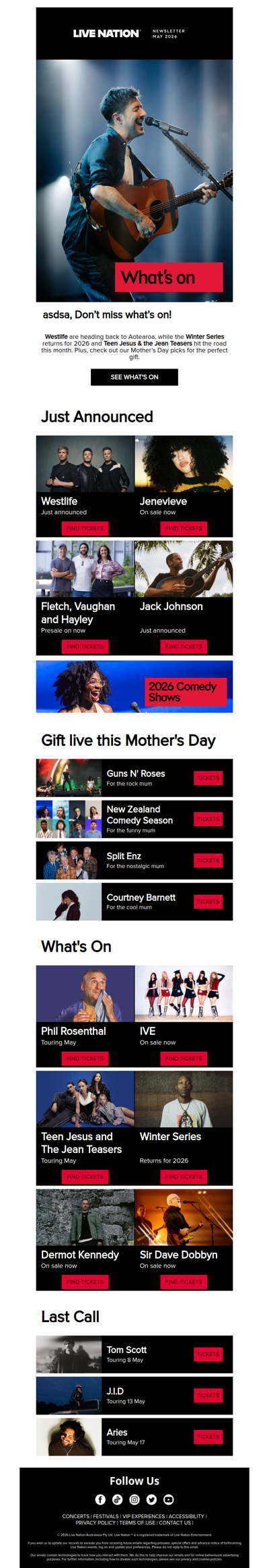 The Ultimate Mother’s Day Gift? Live Events