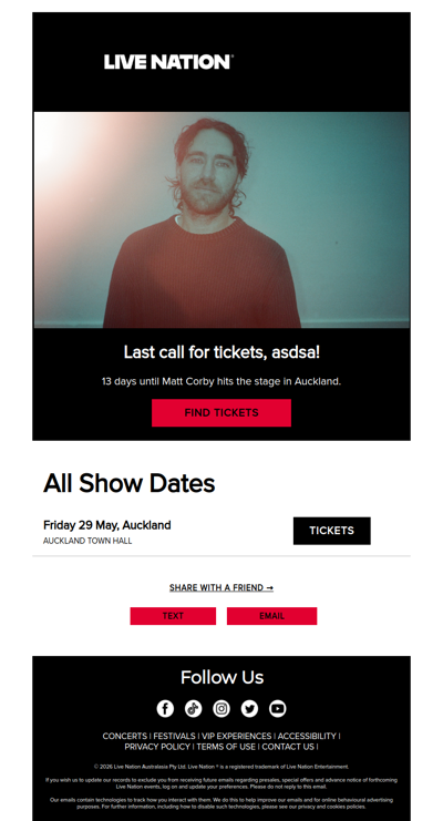 Last call for tickets, asdsa!