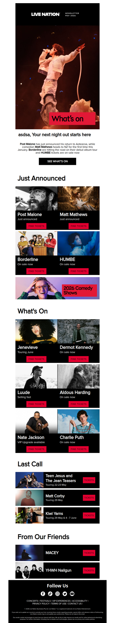 This week’s lineup: Post Malone, Borderline, HUMBE & many more