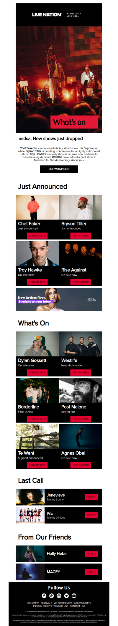 This week’s lineup: Bryson Tiller, Chet Faker, Troy Hawke & many more