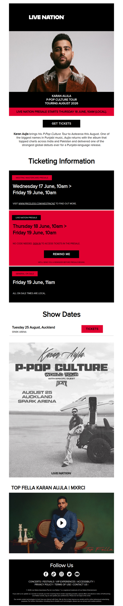Karan Aujla is bringing The P-Pop Culture Tour to Aotearoa this August!