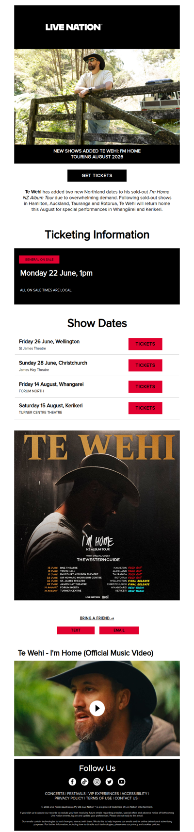 Te Wehi announces 2 more shows to his I'm Home Album Tour