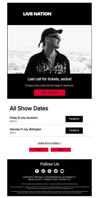 Last call for tickets, asdsa!