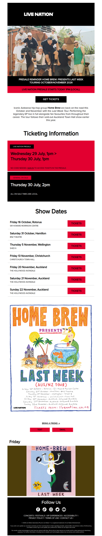 PRESALE REMINDER: Home Brew are back on the road this October & November