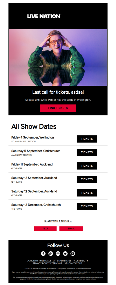Last call for tickets, asdsa!